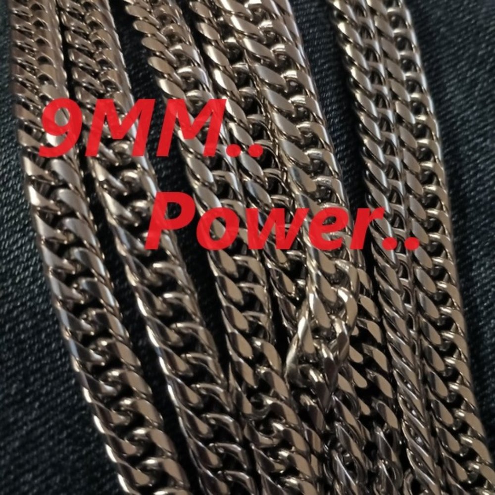 New Hot Heavy 5 Stainless Steel 9mm Cuban Link 24" Chains